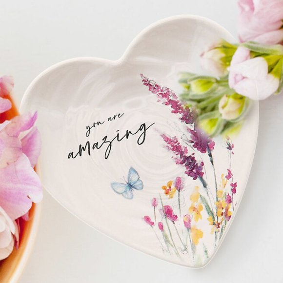 NWT Trinket Dish, Gift for Teacher - watercolor floral art by Amylee Weeks - Picture 1 of 5
